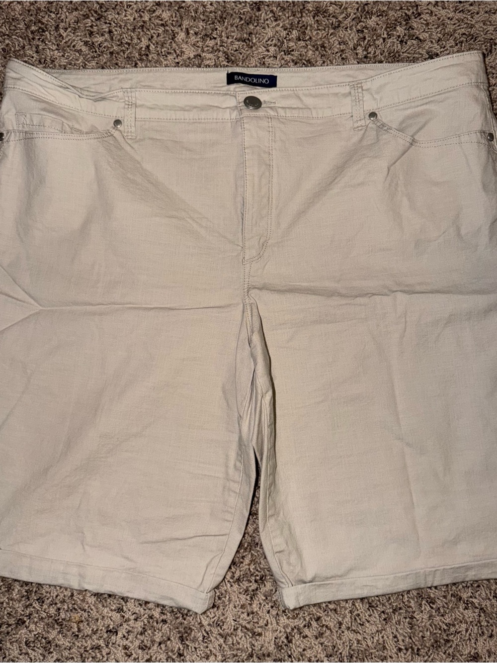 Bandolino Men’s Cream Beige Casual Jean Shorts